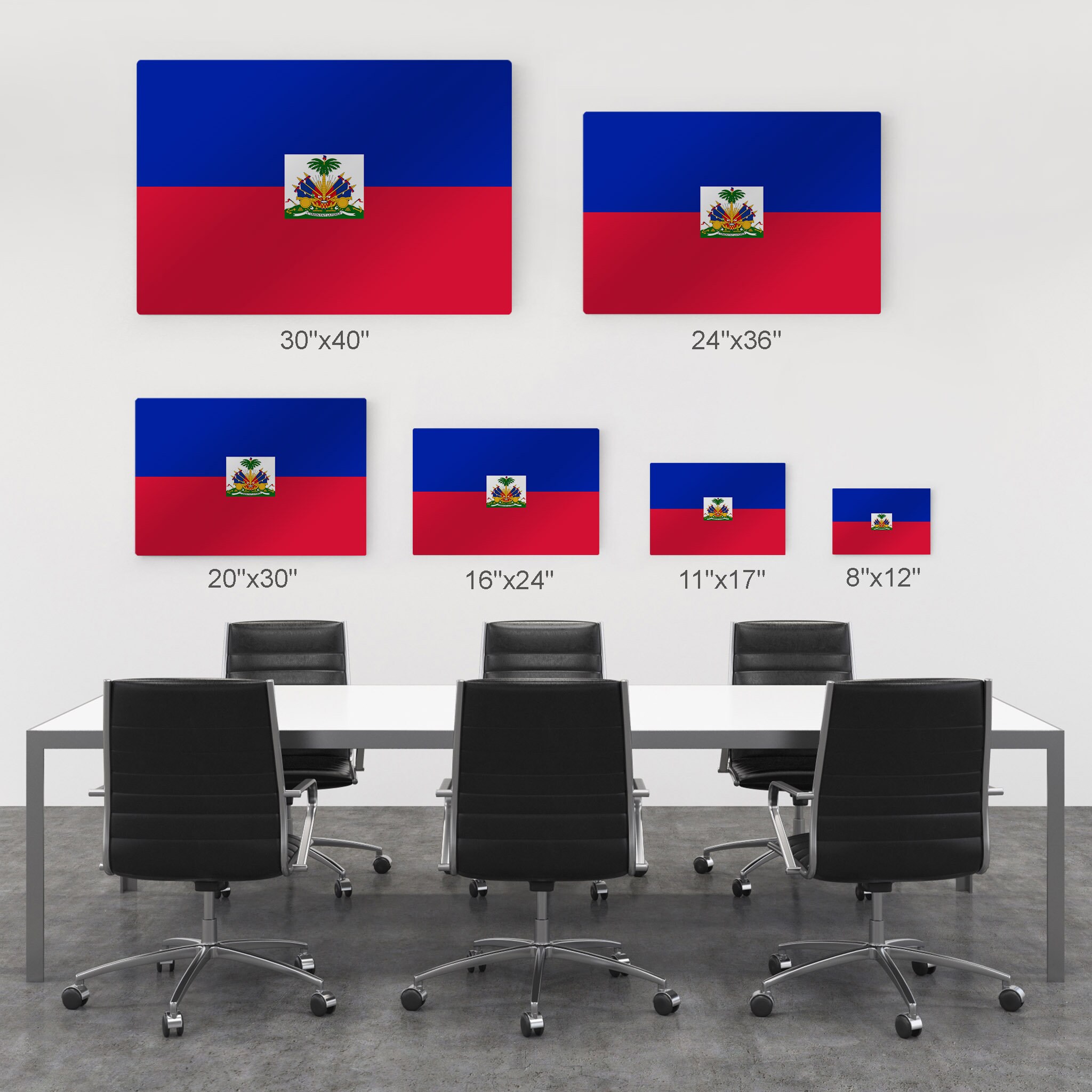 2-Pack Haiti Flag Mini Table Flags With Stand - Small Desk Flags For International Events & Decor