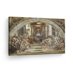 The Expulsion of Heliodorus from the Temple Raphael Art Canvas Wall Art Print Fine Art Fresco Paint Scripture Christian Wall Art Home Decor