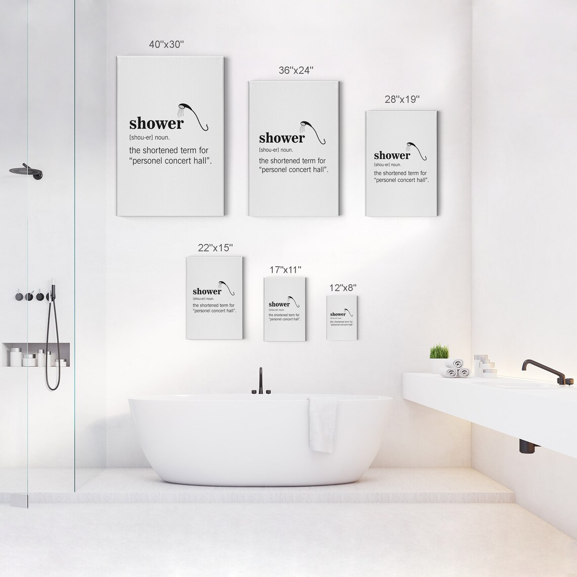 Noun Dictionary Definition of Shower Funny Quote Canvas Print Etsy