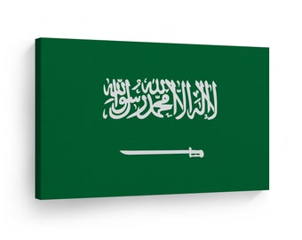 Saudi Arabia Flag CANVAS or METAL Wall Art Print Country Flags Office Living Room Dorm Bedroom Kitchen Club Bar Decor Modern Home Decor