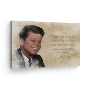 35th President of The United States of America John F. Kennedy JFK Inspirational Quote Canvas Wall Art Print Office Living Room Home Decor