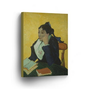 Vincent Van Gogh L&#39;Arle_sienne Madame Ginoux with Books, 1888 Canvas Print Home Decor Wall Art Artwork Stretched and Framed - Ready to Hang&#39;