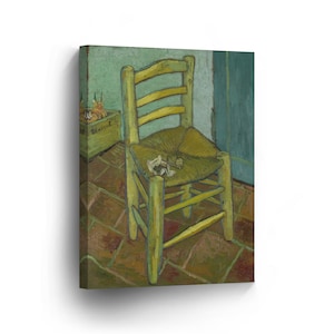 Vincent Van Gogh&#39;s Chair, 1888 Canvas Print Home Decor Wall Art Artwork Stretched and Framed - Ready to Hang