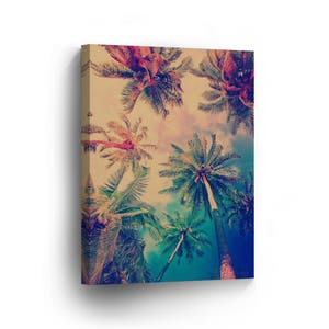 Palm Tree Trees Canvas Print Palms Leaves Party Quote Home Decor Wall Art Artwork Gallery Wrapped Canvas Art Stretched Ready to Hang
