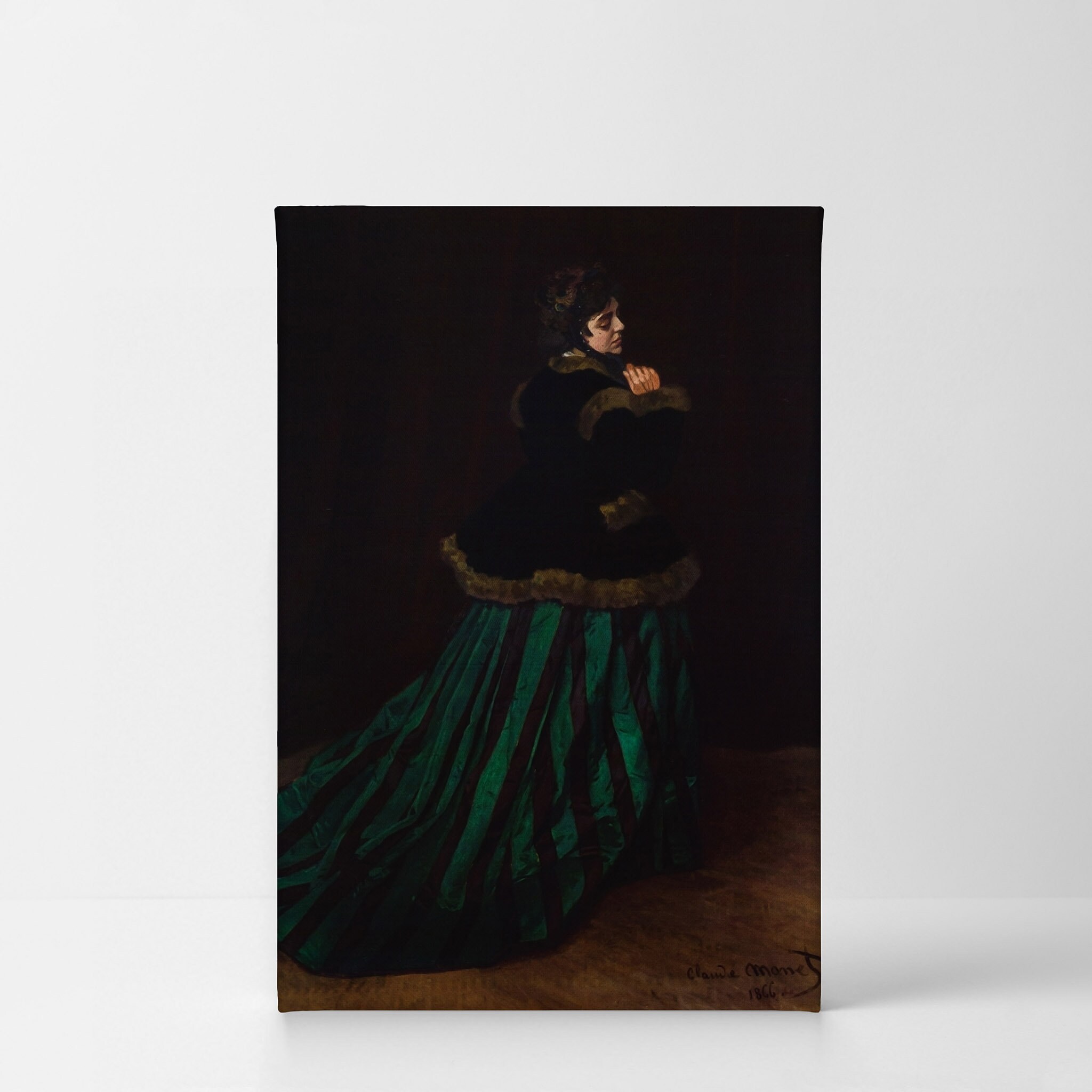 slim fit dress slacks Claude Monets Camille The Woman in the Green Dress 1866 – MyPuzzle.com USA main image 0