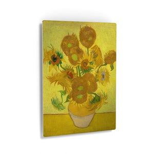 Vincent Van Gogh Sunflowers repetition of the 4th version 1889 Metal Print Classic Wall Art Wall Decor Modern Art Ready to Hang