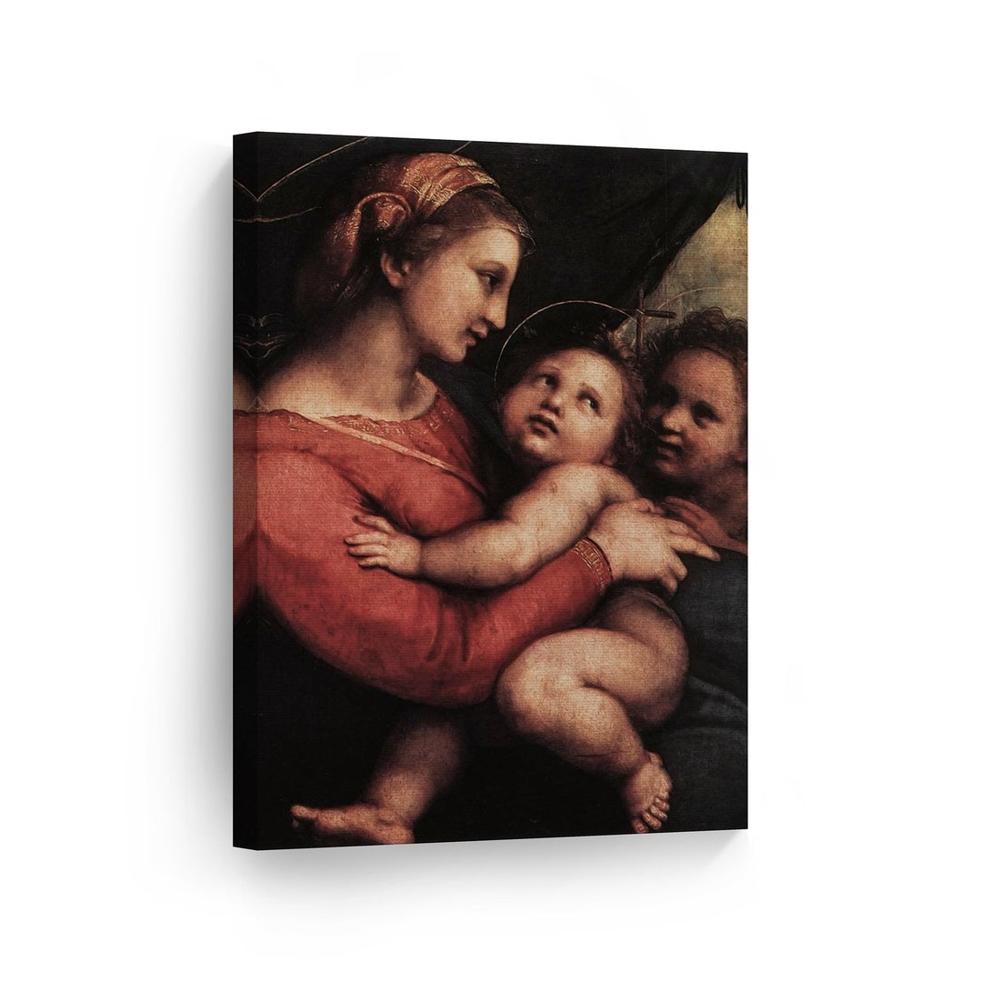 Madonna of the Curtain by Raphael Art Canvas Wall Art Print Famous Fine ...