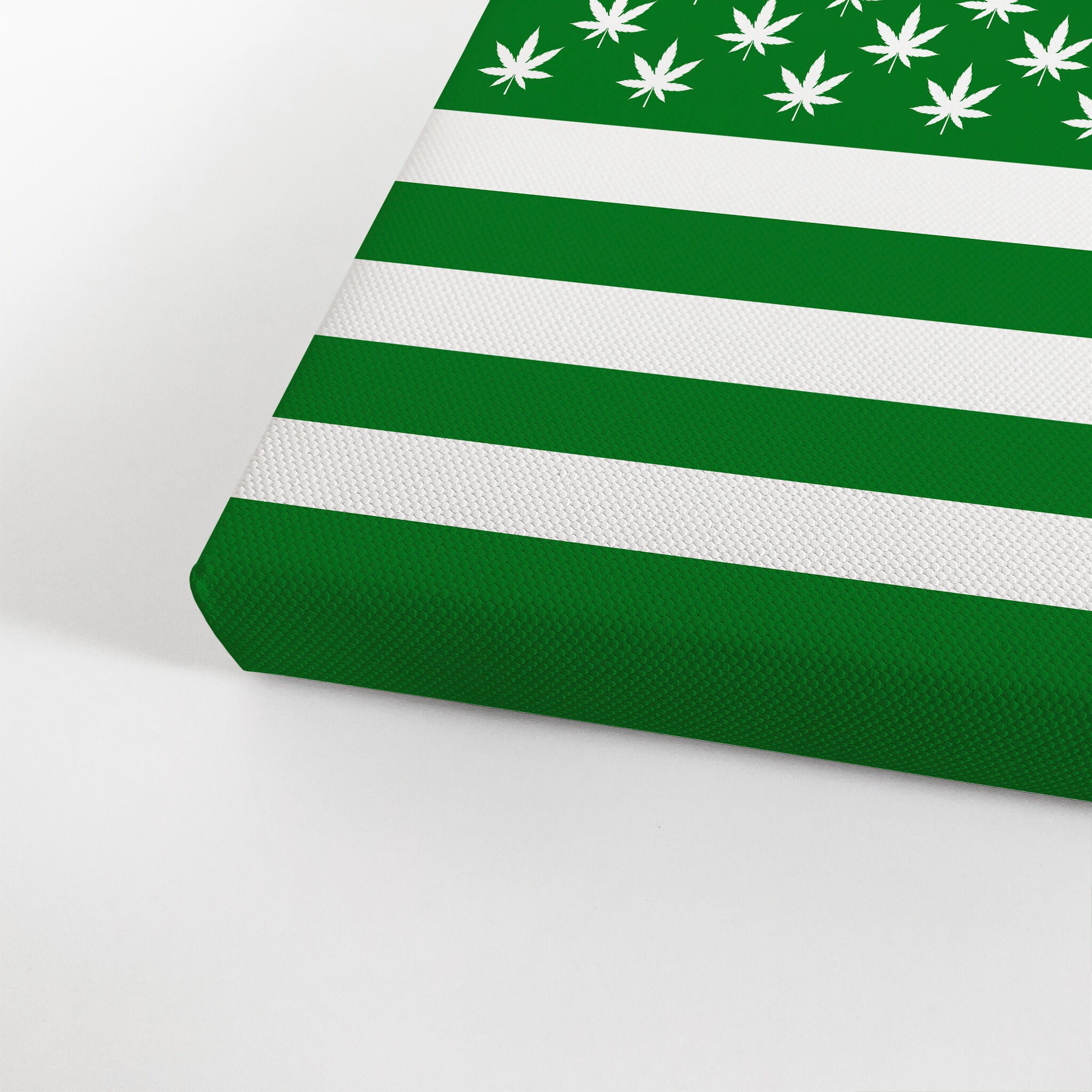 Green and White USA American Flag With Marijuana Leaves Smoke Etsy