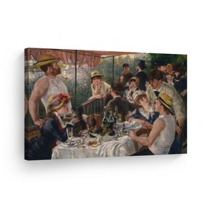 Luncheon of the Boating Party, Pierre-Auguste Renoir Classic Art Canvas Wall Art Print Oil Painting Reproduction Living Room Home Decor