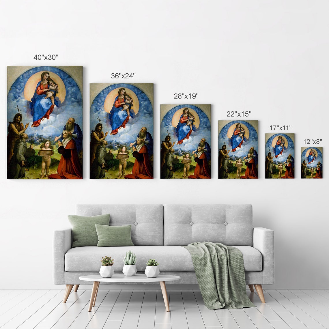 The Madonna of Foligno by Raphael Art Canvas Wall Art Print Famous Fine ...