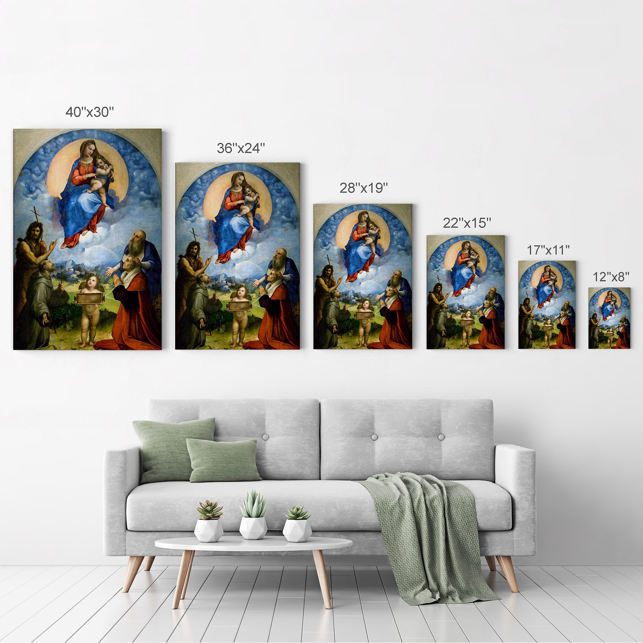 The Madonna of Foligno by Raphael Art Canvas Wall Art Print Famous Fine ...