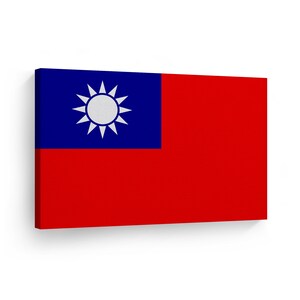Taiwan Flag CANVAS or METAL Wall Art Print Country Flags Office Living Room Dorm Bedroom Kitchen Sports Club Bar Decor Modern Home Decor