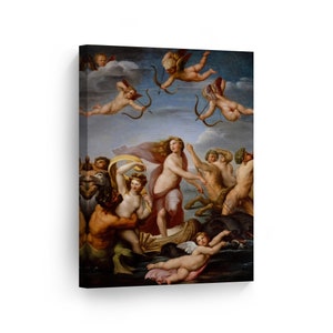 The Triumph of Galatea by Raphael Art Canvas Wall Art Print Famous Fine Art Fresco Painting Reproduction Renaissance Art Home Decor