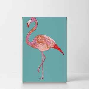 CANVAS PRINT Flamingo Lace Pattern / Home Decor / Wall Art / Pink / Artwork / Decoration /Picture image 2