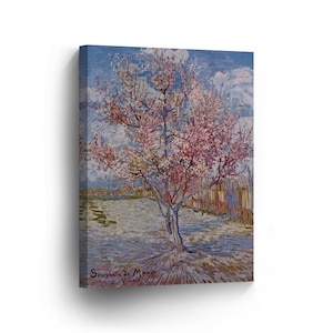 Vincent Vincent Van Gogh, Pink Peach 9 Trees in Blossom1888 Canvas Print Home Decor Wall Art Artwork Stretched and Framed - Ready to Hang