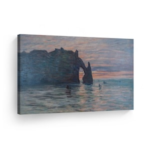 The Cliff Etretat Sunset by Claude Monet Canvas Wall Art Print Art Painting Reproduction Fine Art Oil Paintings Modern Art Home Decor
