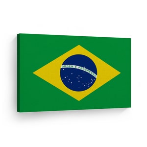 Brazil Flag CANVAS or METAL Wall Art Print Country Flags Office Living Room Dorm Bedroom Kitchen Sports Club Bar Decor Modern Home Decor