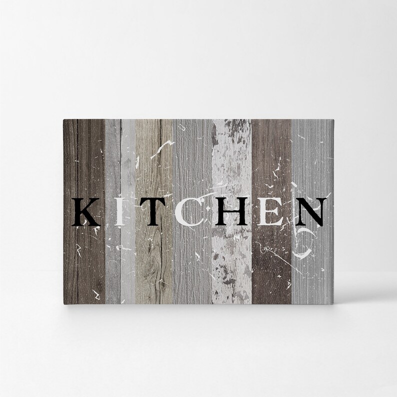 Kitchen Country Lettering Kitchen Lettering on Rustic Wood Vintage Kitchen Canvas Wall | Etsy