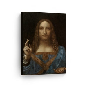 Salvator Mundi by Leonardo Da Vinci Canvas Wall Art Famous Art Painting Reproduction Classic Art Oil Paint Modern Home Decor