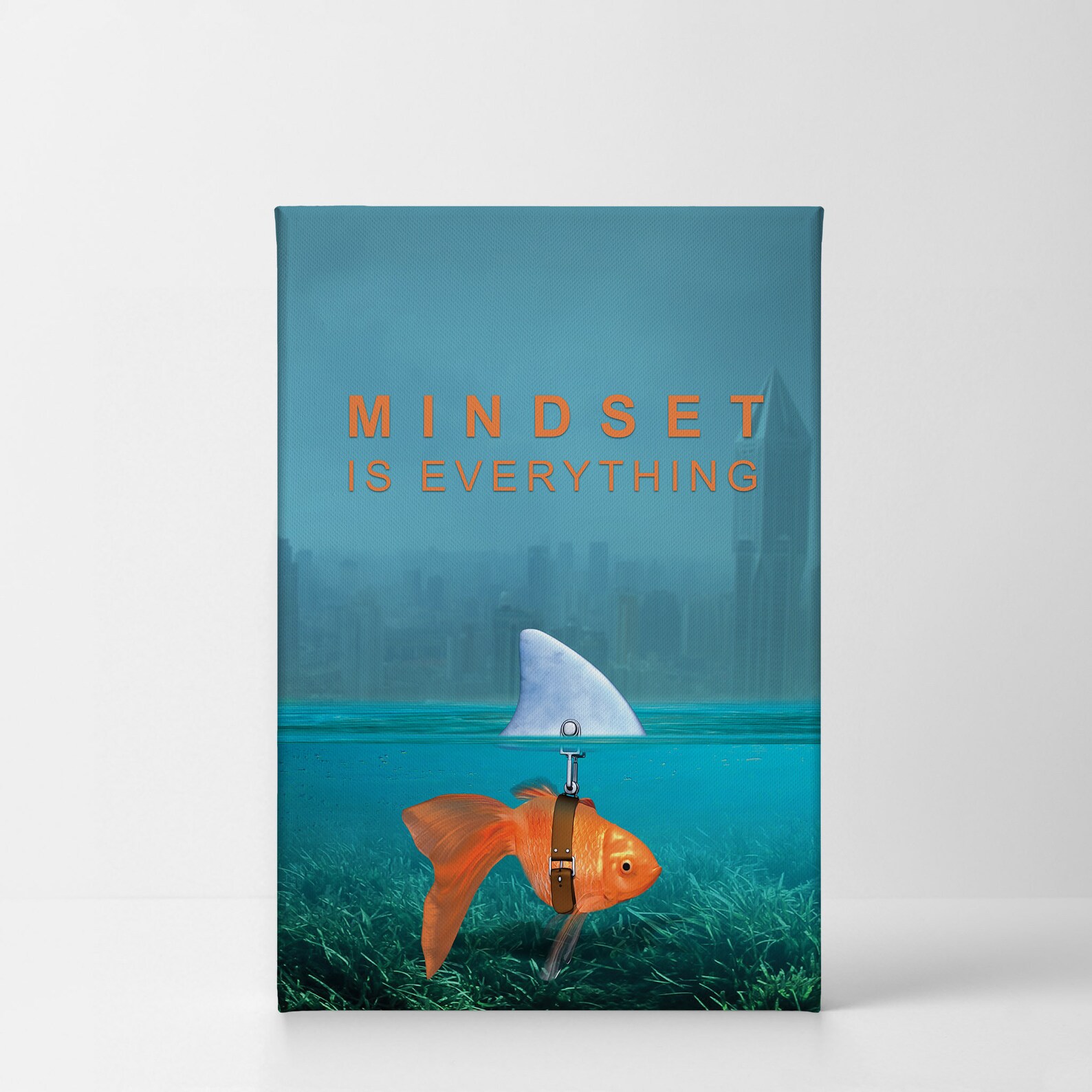 Mindset is Everything Canvas Print Orange Fish Shark Etsy