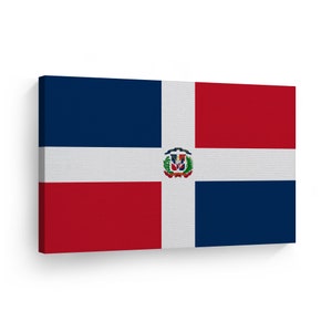 Dominican Republic Flag CANVAS or METAL Wall Art Print Country Flags Office Living Room Dorm Bedroom Kitchen Club Bar Modern Home Decor