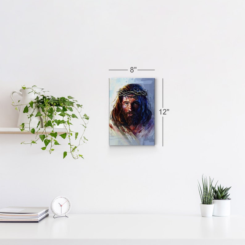 Jesus Christ in a Crown of Thorns Oil Painting Reproduction Canvas Wall ...