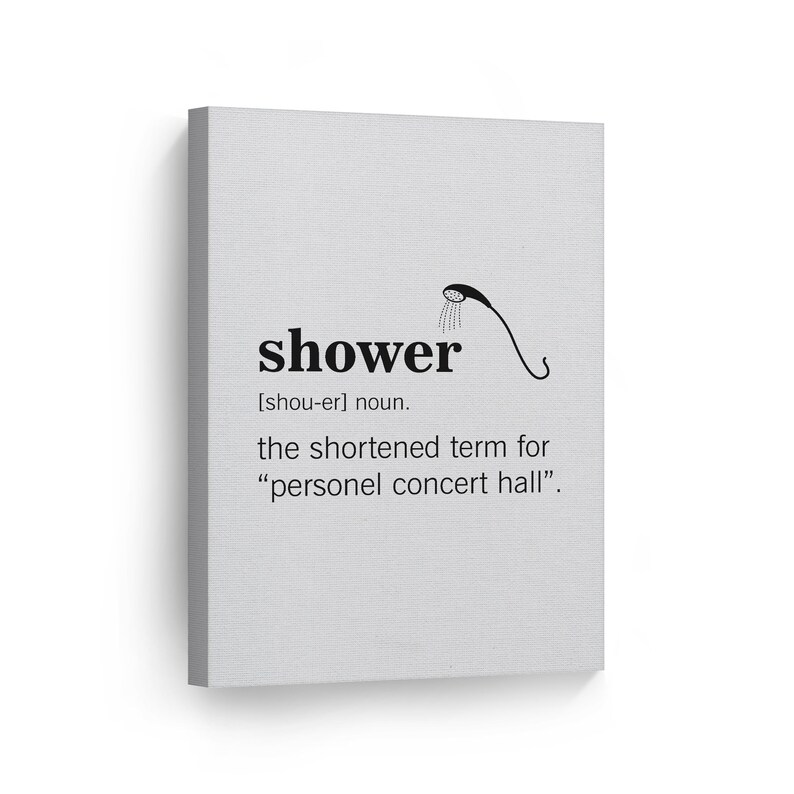 Noun Dictionary Definition of Shower Funny Quote Canvas Print Etsy