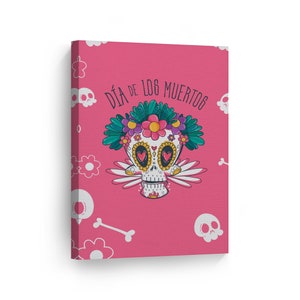 Dia De Los Muertos Floral Gothic Sugar Skull Day of the Dead Metal or Canvas Print Mexican Wall Art Living Room Bedroom Wall Home Decor
