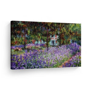 The Artist&#39;s Garden at Giverny by Claude Monet Canvas Wall Art Print Art Painting Reproduction Fine Art Oil Paint Modern Art Home Decor