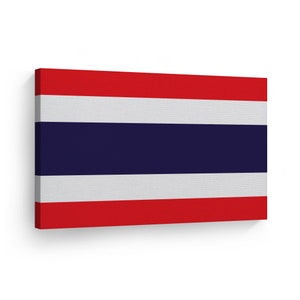 Thailand Flag CANVAS or METAL Wall Art Print Country Flags Office Living Room Dorm Bedroom Kitchen Sports Club Bar Decor Modern Home Decor