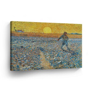 Vincent Van Gogh The Sower, (after Millet), 1888 Canvas Print Home Decor Wall Art Artwork Stretched and Framed - Ready to Hang