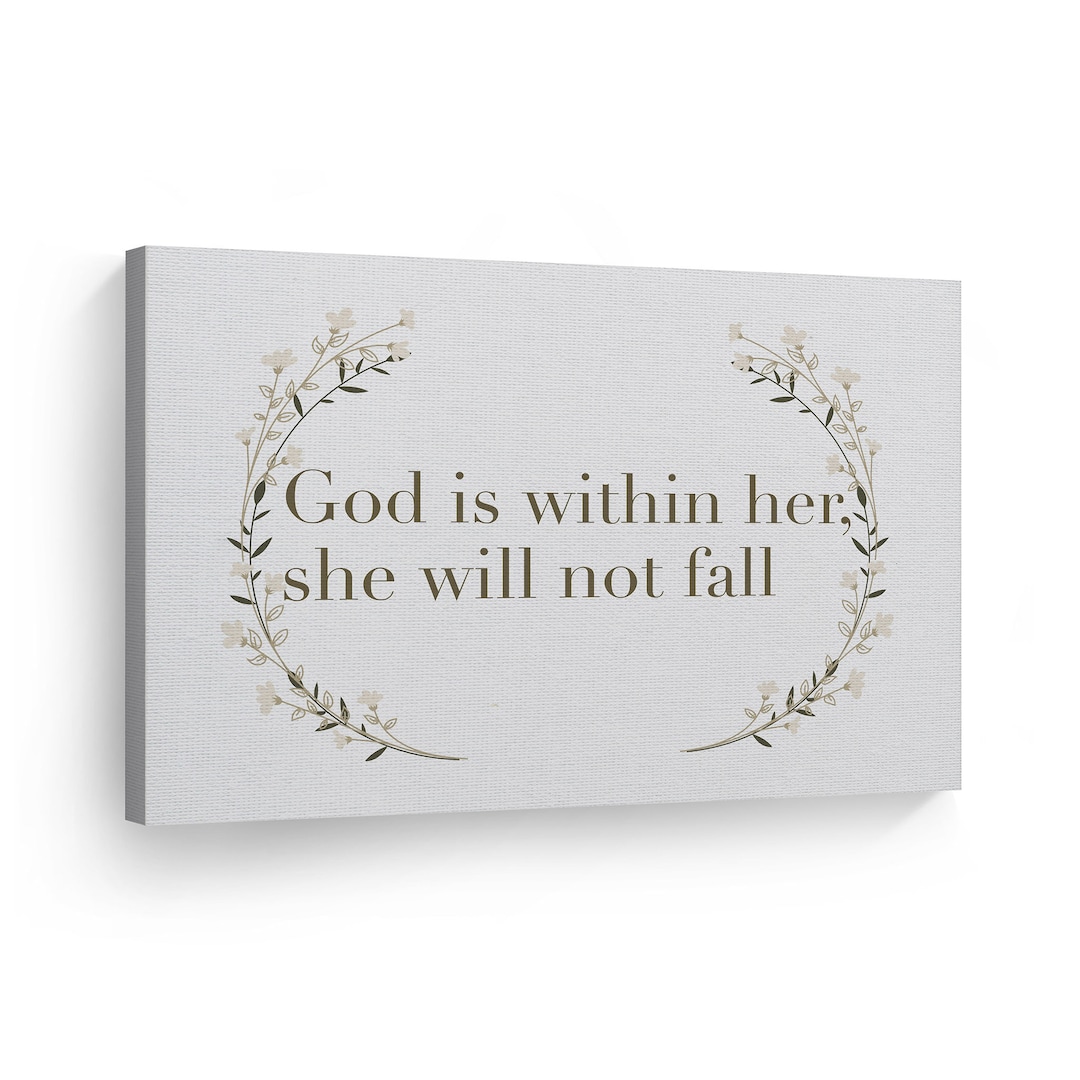 God is Within Her She Will Not Fall Quote Scripture Wall Art Bible ...