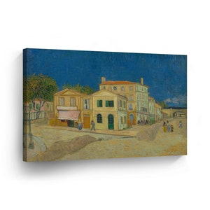Vincent Van Gogh The Yellow House, 1888 Canvas Print Home Decor Wall Art Artwork Stretched and Framed - Ready to Hang