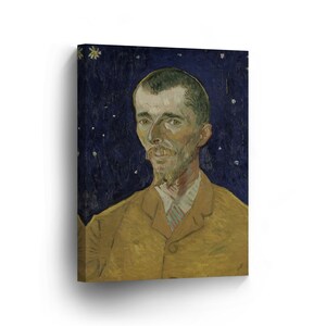Vincent Van Gogh Euge_ne Boch, (The Poet Against a Starry Sky), 1888 Canvas Print Home Decor Wall Art Artwork Stretched Framed Ready to Hang