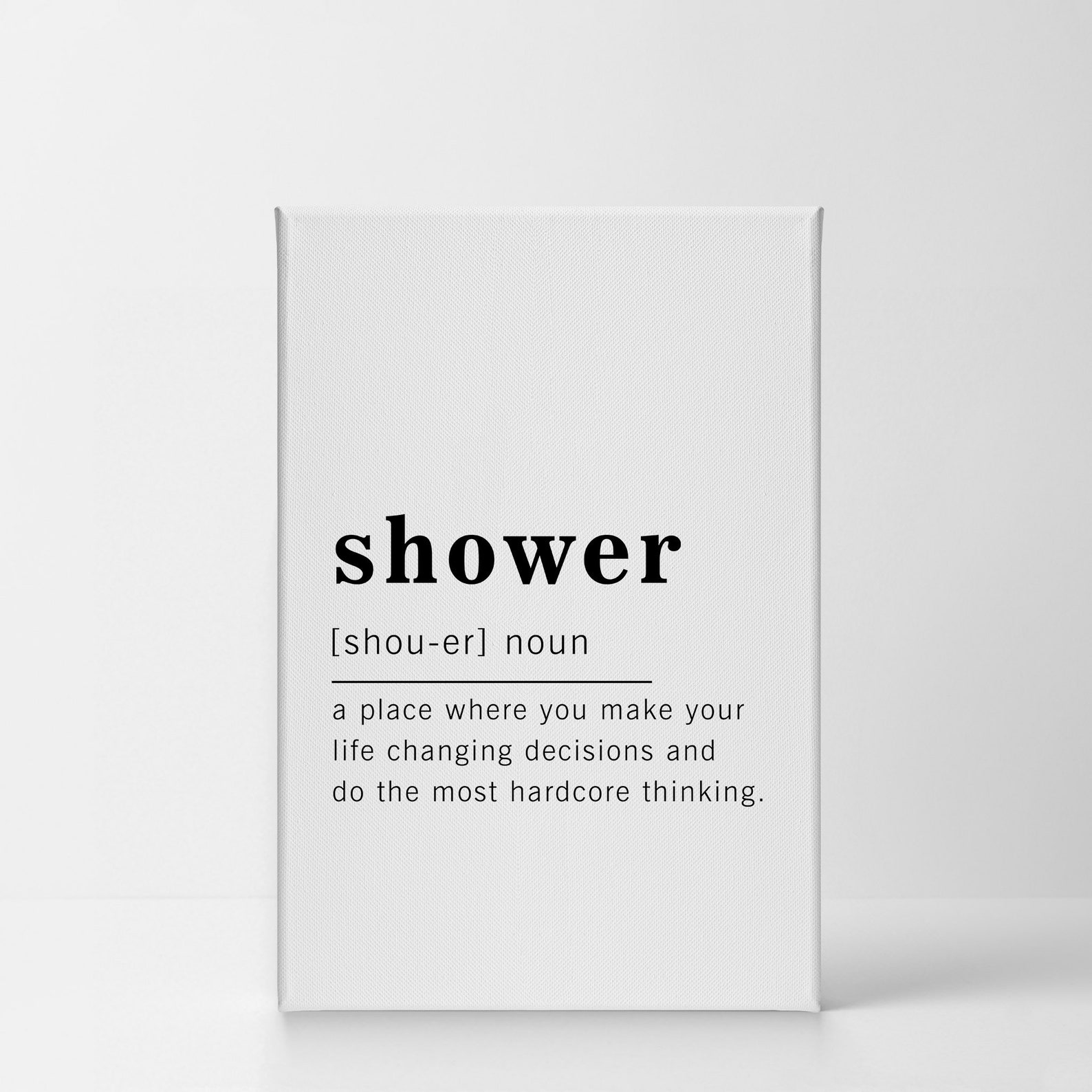 Funny Noun Dictionary Definition of Shower Canvas Print Etsy