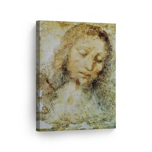 Head of Christ by Leonardo Da Vinci Canvas Wall Art Famous Art Painting Reproduction Classic Art Modern Home Decor