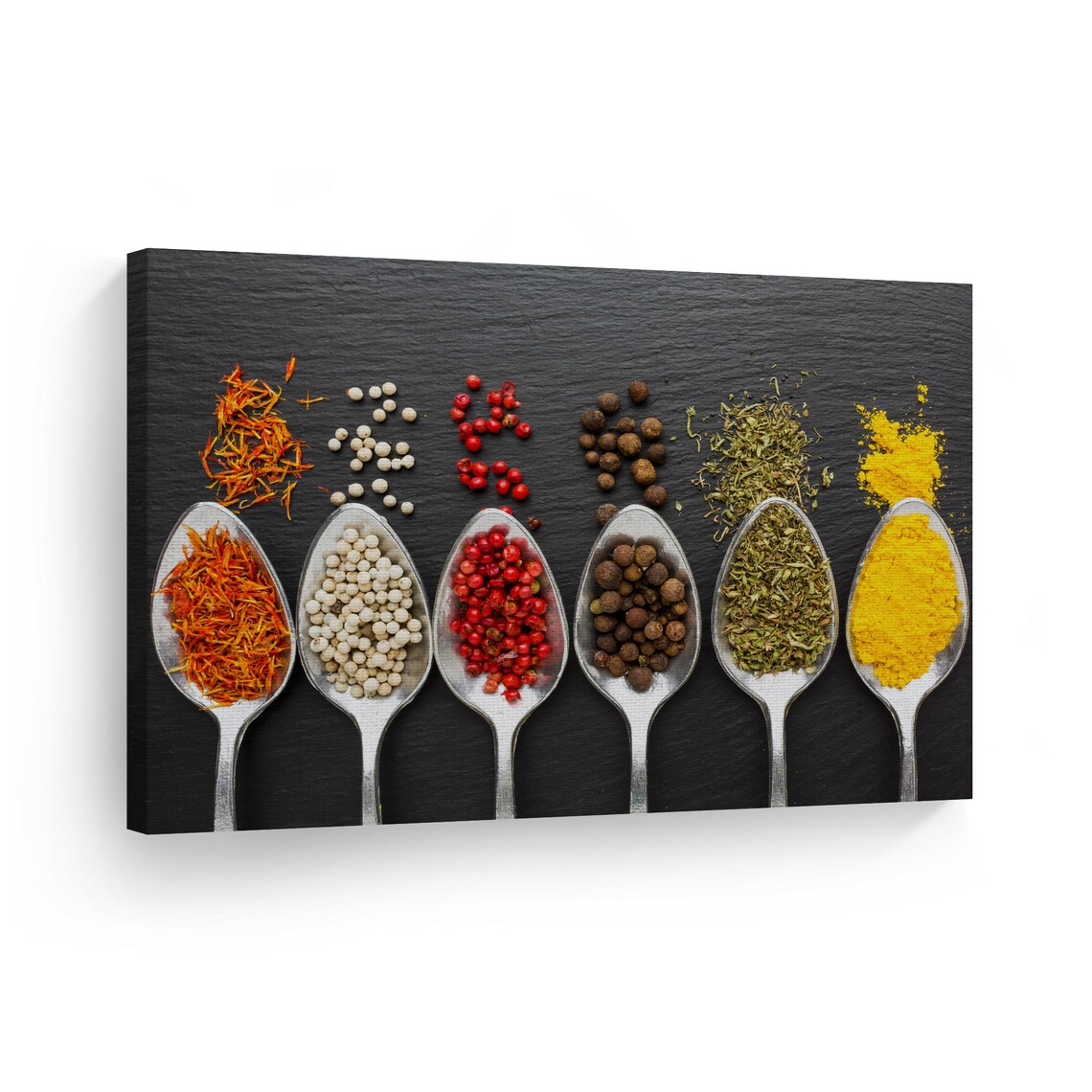 Colorful Spices in Spoons Kitchen Canvas Wall Art Print Etsy