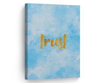 Trust Scripture Wall Art Canvas Print Bible Verse Christian Art Religious Inspirational Gift