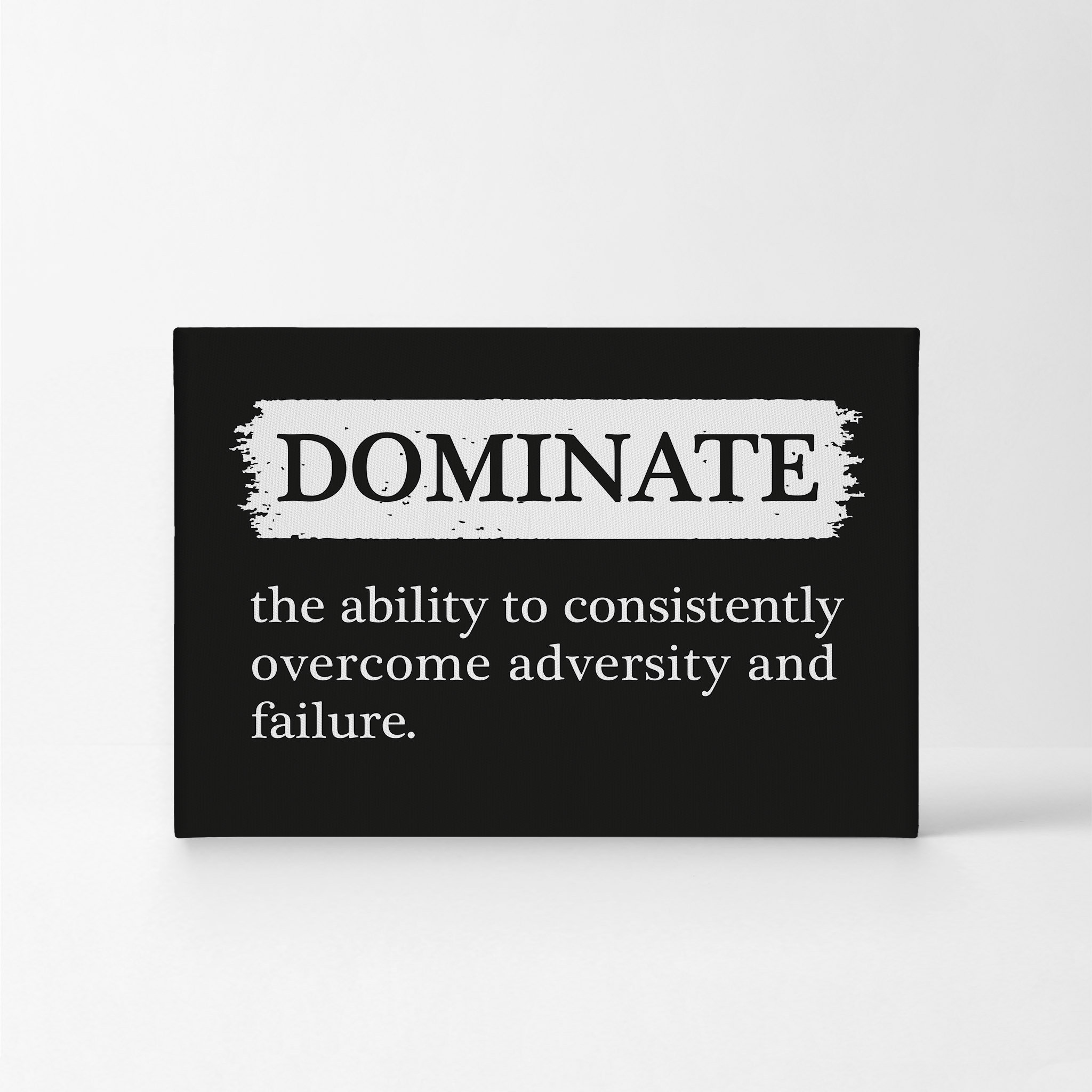 Dominate Definition Black and White Motivational Canvas Wall Art