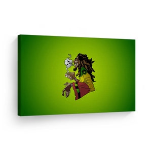 Smoke Wall Art Canvas Wall Art Print Bob Marley Rhasta Man Hemp Art Marijuana WeedHome Decor Artwork Living Room Office Decor