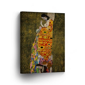 Hope II by Gustav Klimt Canvas Print Wall Art Famous Art Painting Reproduction Fine Art Oil Paintings Modern Art Stretched Ready to Hang