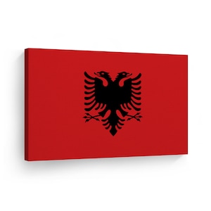 Albania Flag CANVAS or METAL Wall Art Print Country Flags Office Living Room Dorm Bedroom Kitchen Sports Club Bar Decor Modern Home Decor