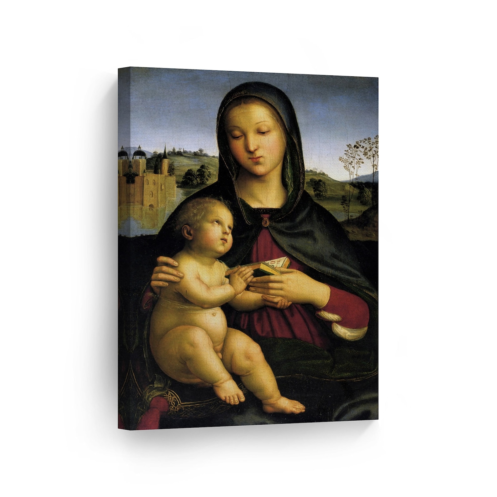 Madonna and Child With the Book by Raphael Art Canvas Wall Art Print ...
