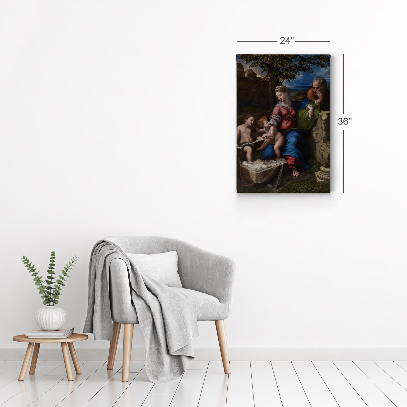 The Holy Family With an Oak Tree by Raphael Art Canvas Wall Art Print ...