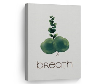 Breath Typography Bathroom Decor Canvas Print Bathroom Sign Bathroom Wall Decor Wall Art Home Decoration Ready to Hang