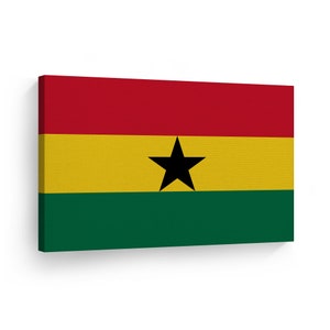 Ghana Flag CANVAS or METAL Wall Art Print Country Flags Office Living Room Dorm Bedroom Kitchen Sports Club Bar Decor Modern Home Decor