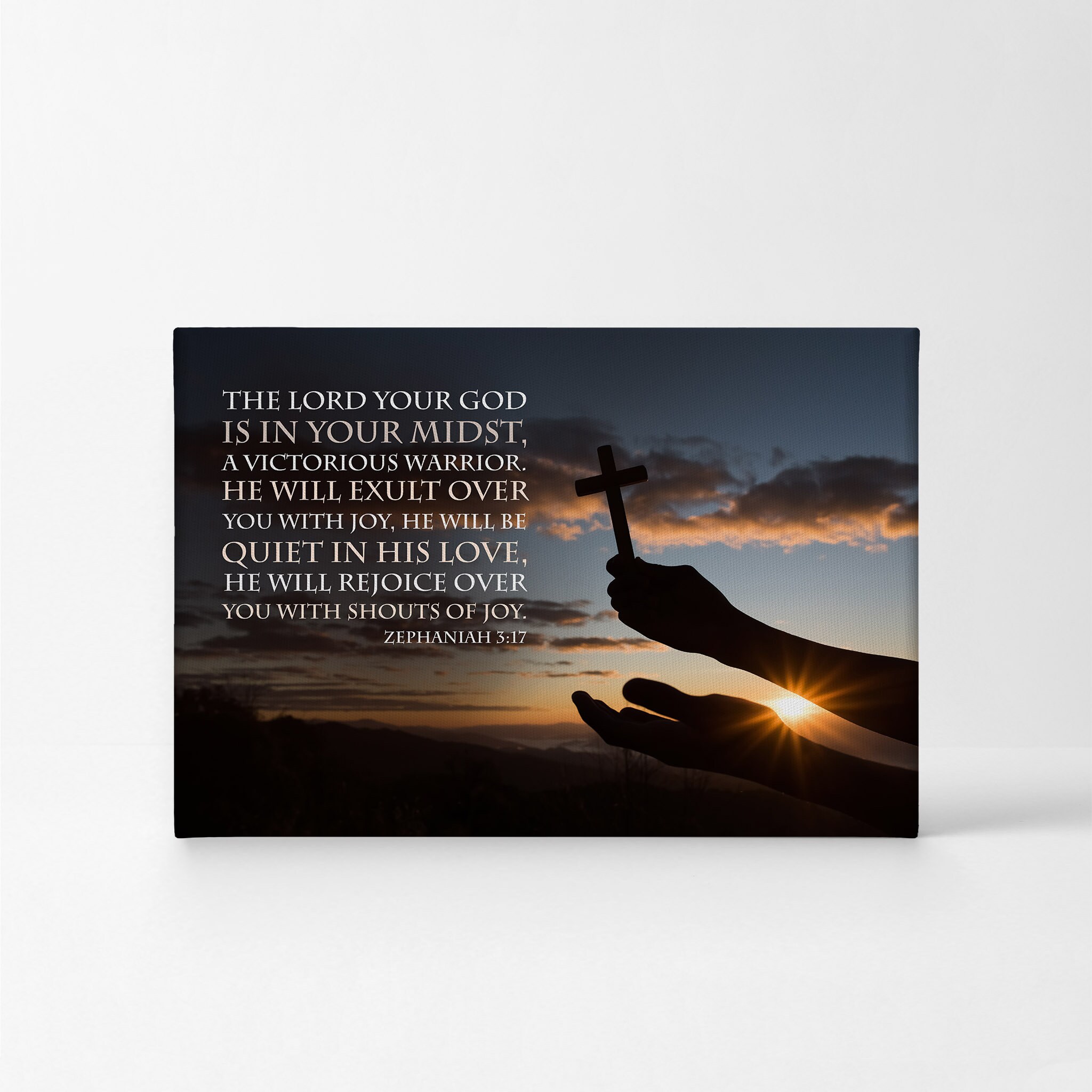 Scripture Bible Verse Wall Art Canvas Print Zephaniah 3:17 the