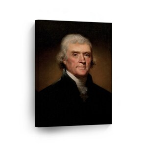 3rd President of America Thomas Jefferson Oil Paint Portrait METAL or CANVAS Wall Art Print American History Office Living Room Home Decor