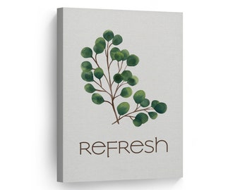 Refresh Typography Bathroom Decor Canvas Print Bathroom Sign Bathroom Wall Decor Wall Art Home Decoration Ready to Hang