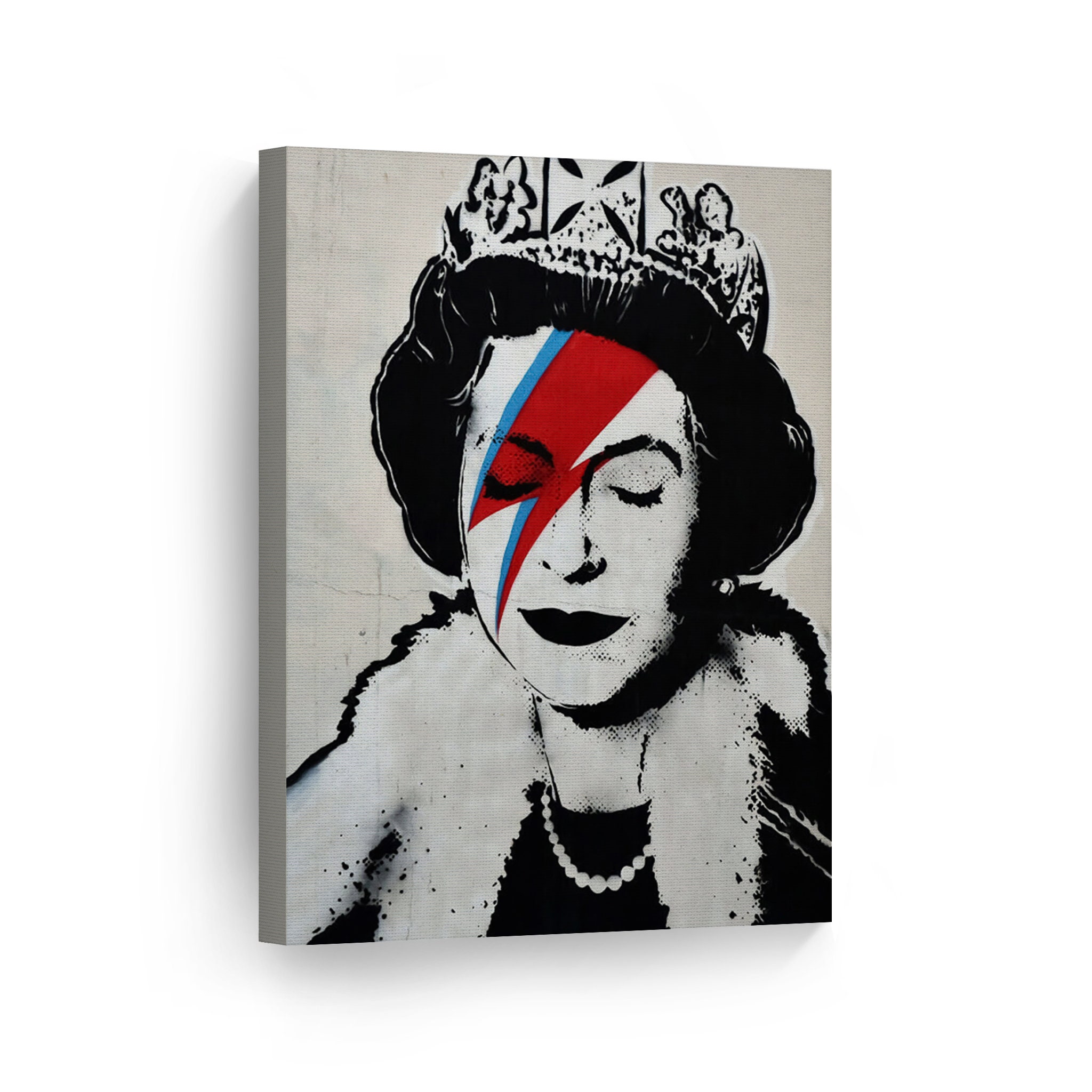 Banksy Canvas Wall Art Print Queen Elizabeth Street Art - Etsy
